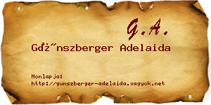 Günszberger Adelaida névjegykártya